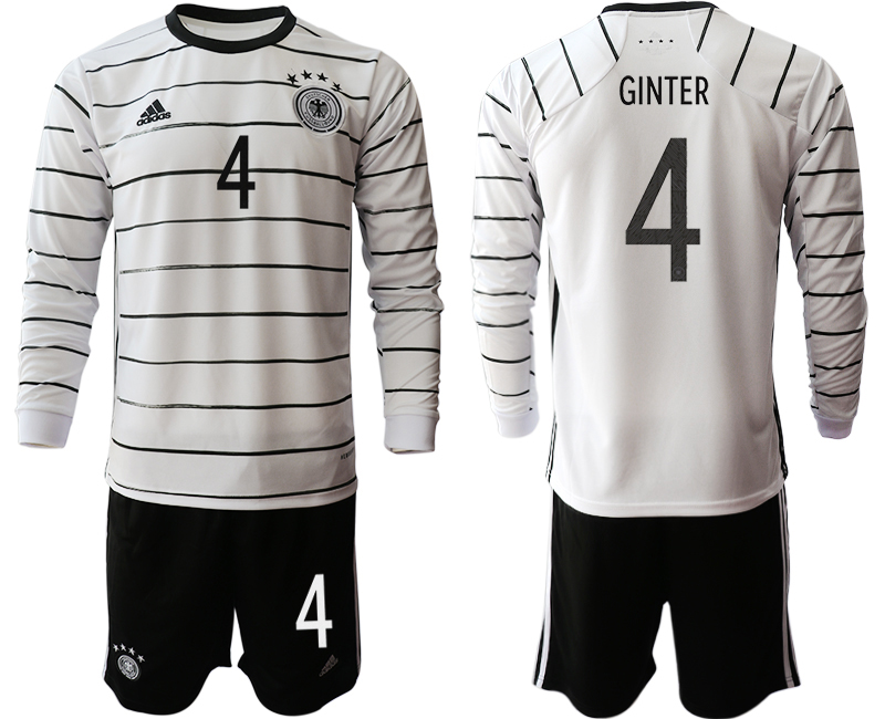 Men 2021 European Cup Germany home white Long sleeve #4 Soccer Jersey->germany jersey->Soccer Country Jersey